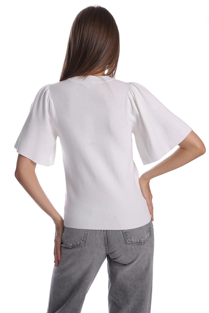 Flared Sleeve Crewneck