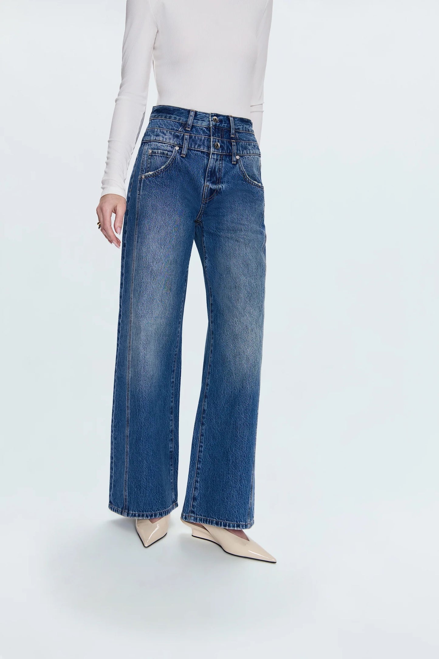 Caleb High Rise Stacked Waist Jean-Echo