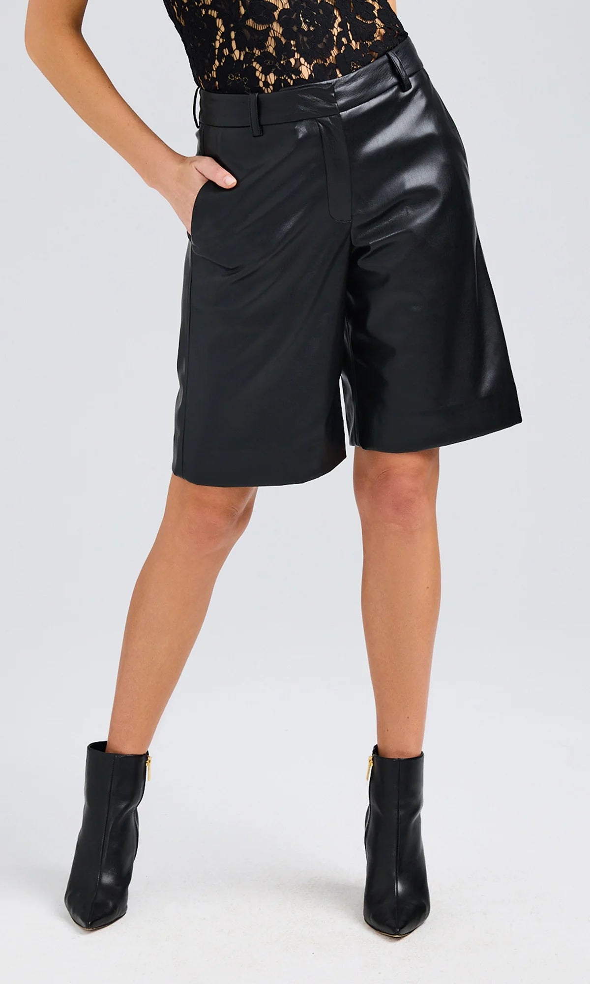 Katina Vegan Leather Bermuda Shorts