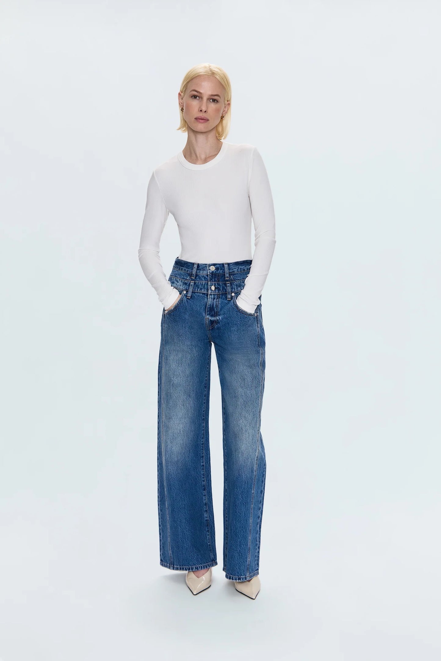 Caleb High Rise Stacked Waist Jean-Echo