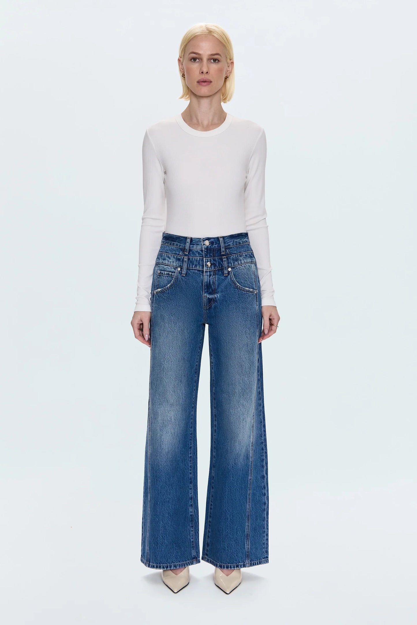 Caleb High Rise Stacked Waist Jean-Echo