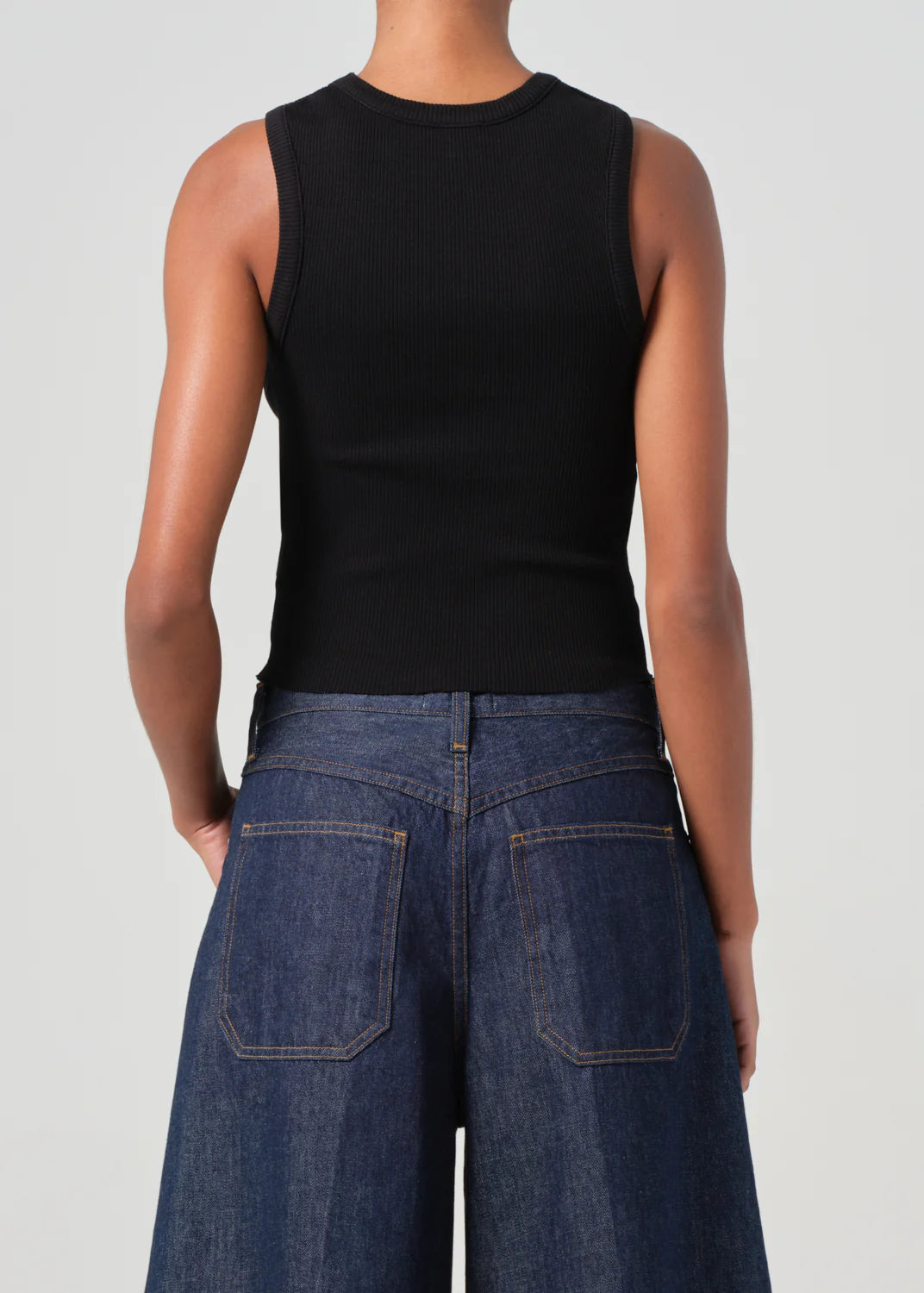 Shrunken Poppy Tank Black