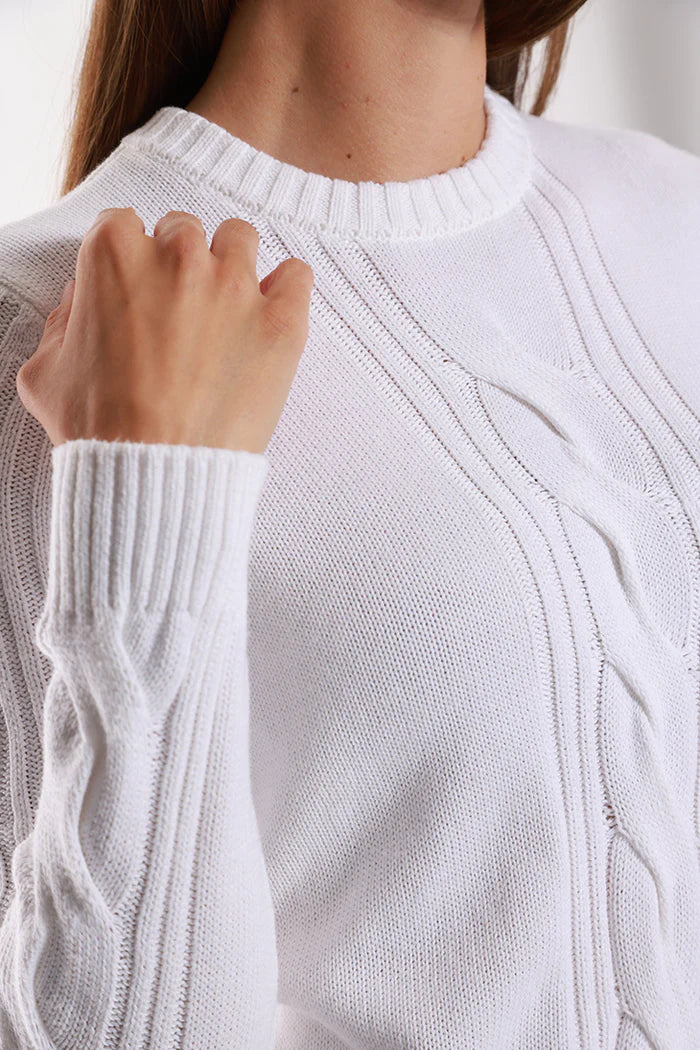 Cotton Cable Cashmere Sweater
