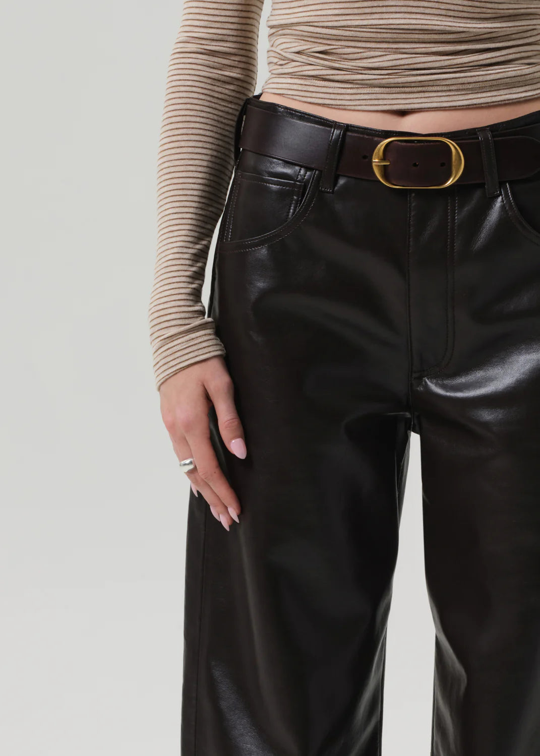 Ayla Baggy Recycled Leather Chocolate Brown