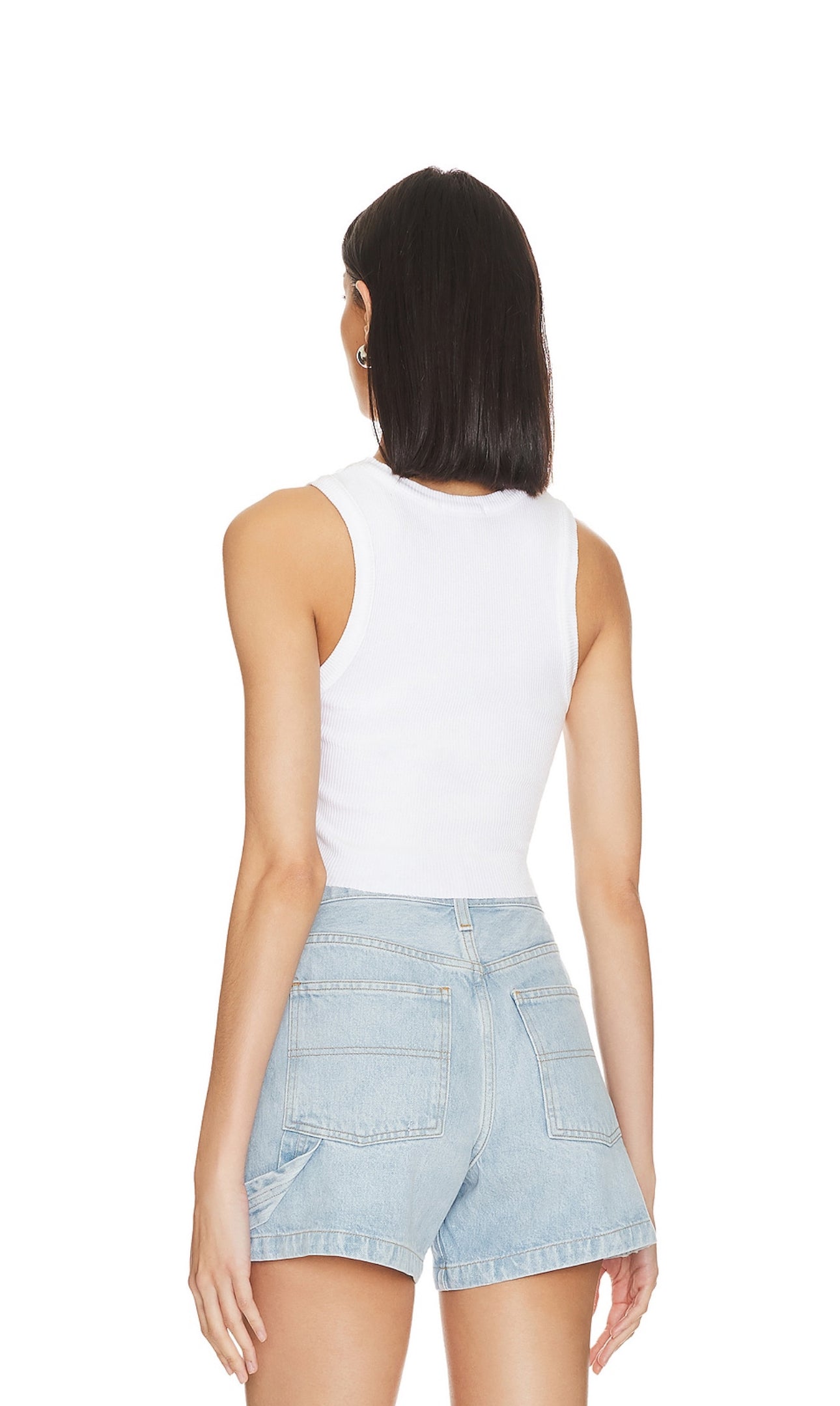 Cropped Poppy Tank White