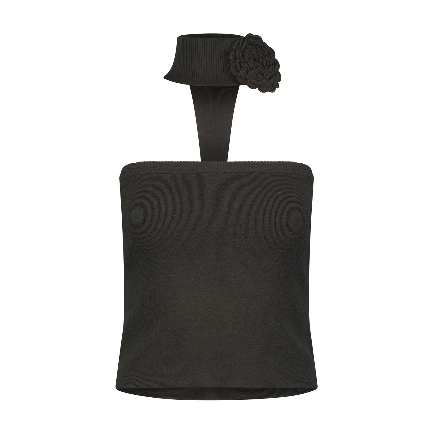 Strapless Top With Floral Appliqué