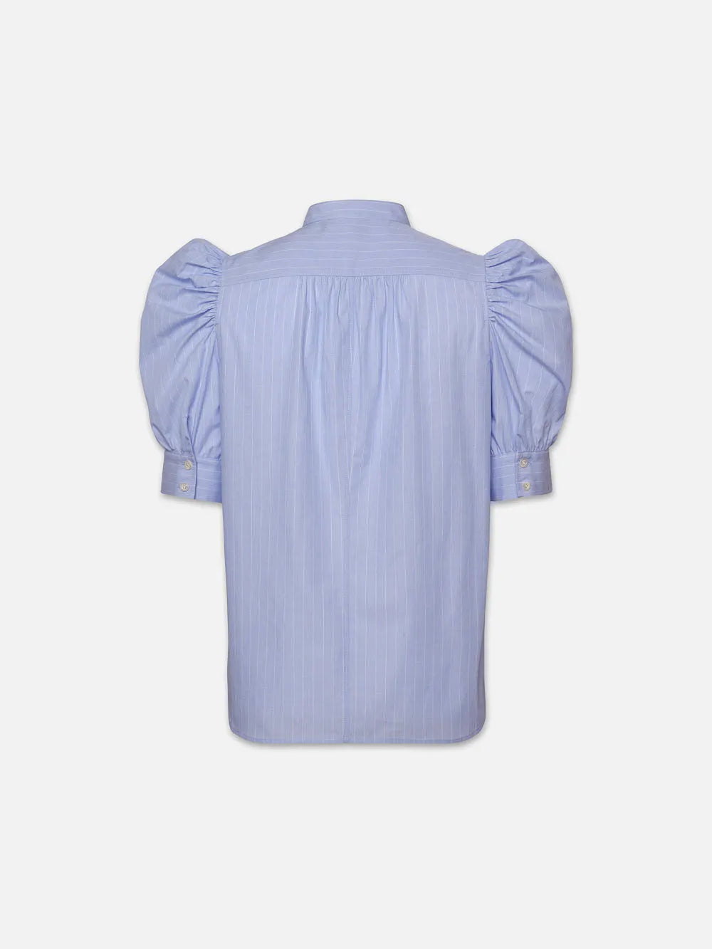 Ruched Puff Sleeve Shirt Chambray