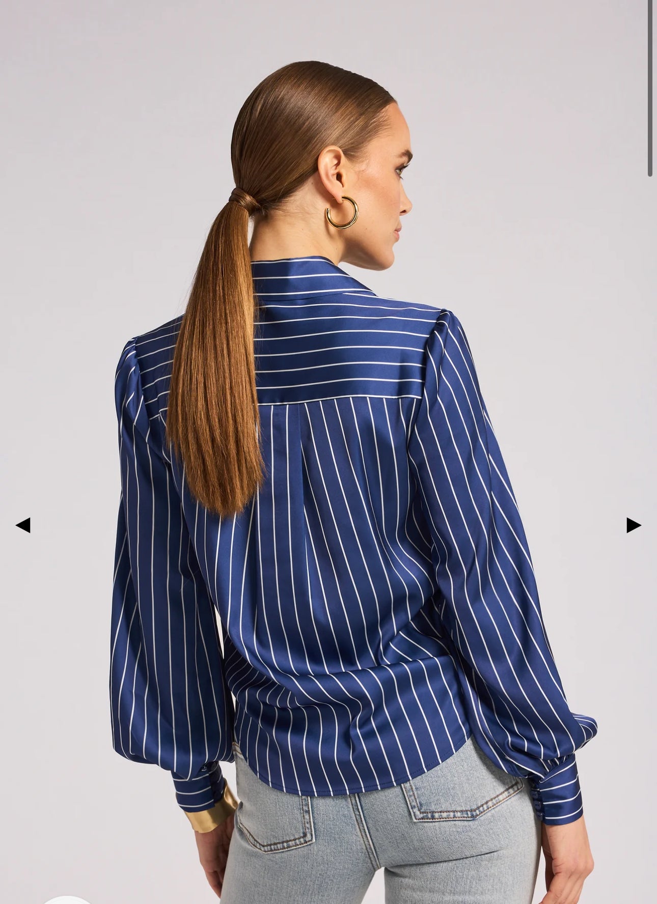 Emory Pinstripe Tie Front Blouse