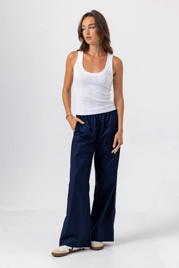 Pointelle Danny Tank White