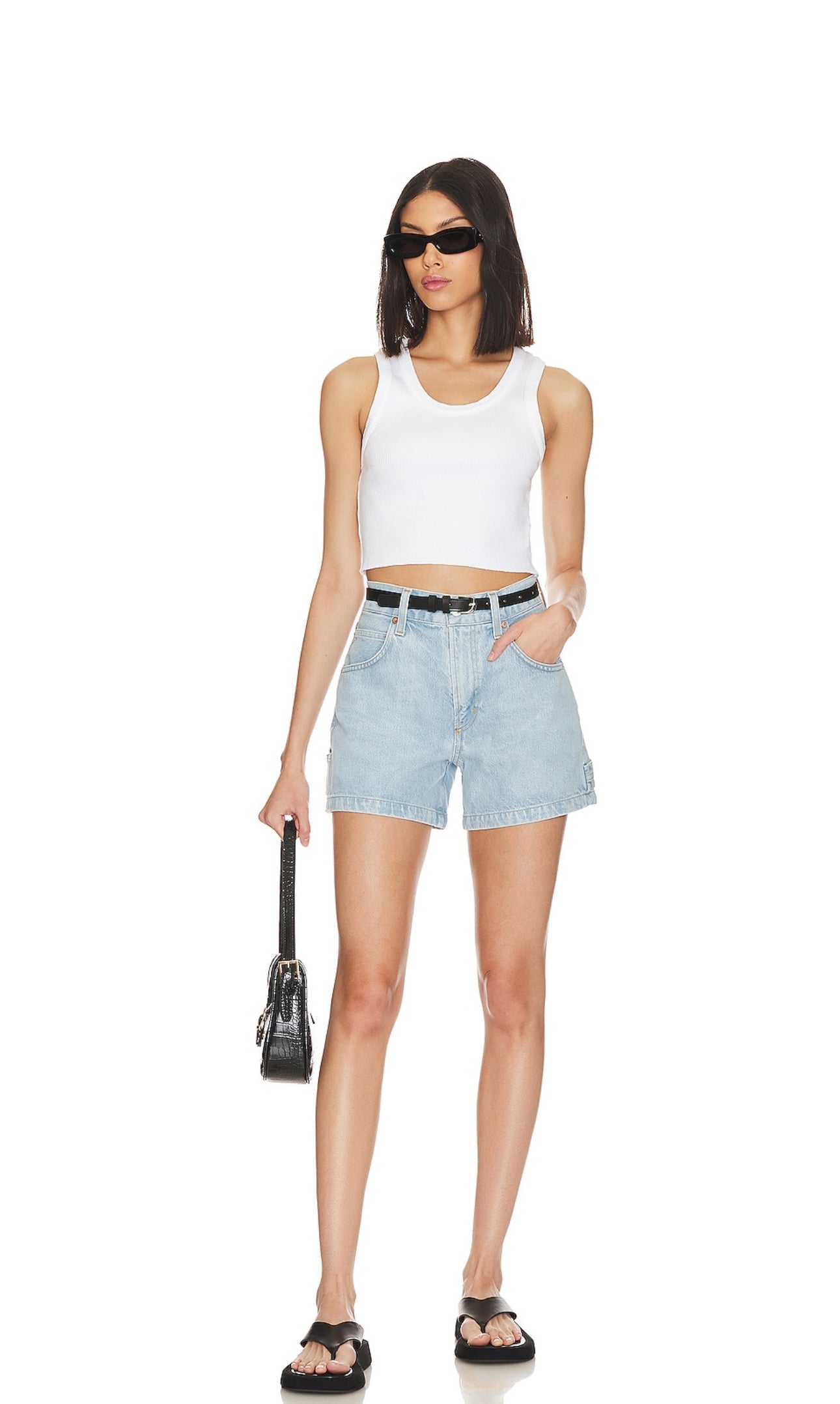 Cropped Poppy Tank White