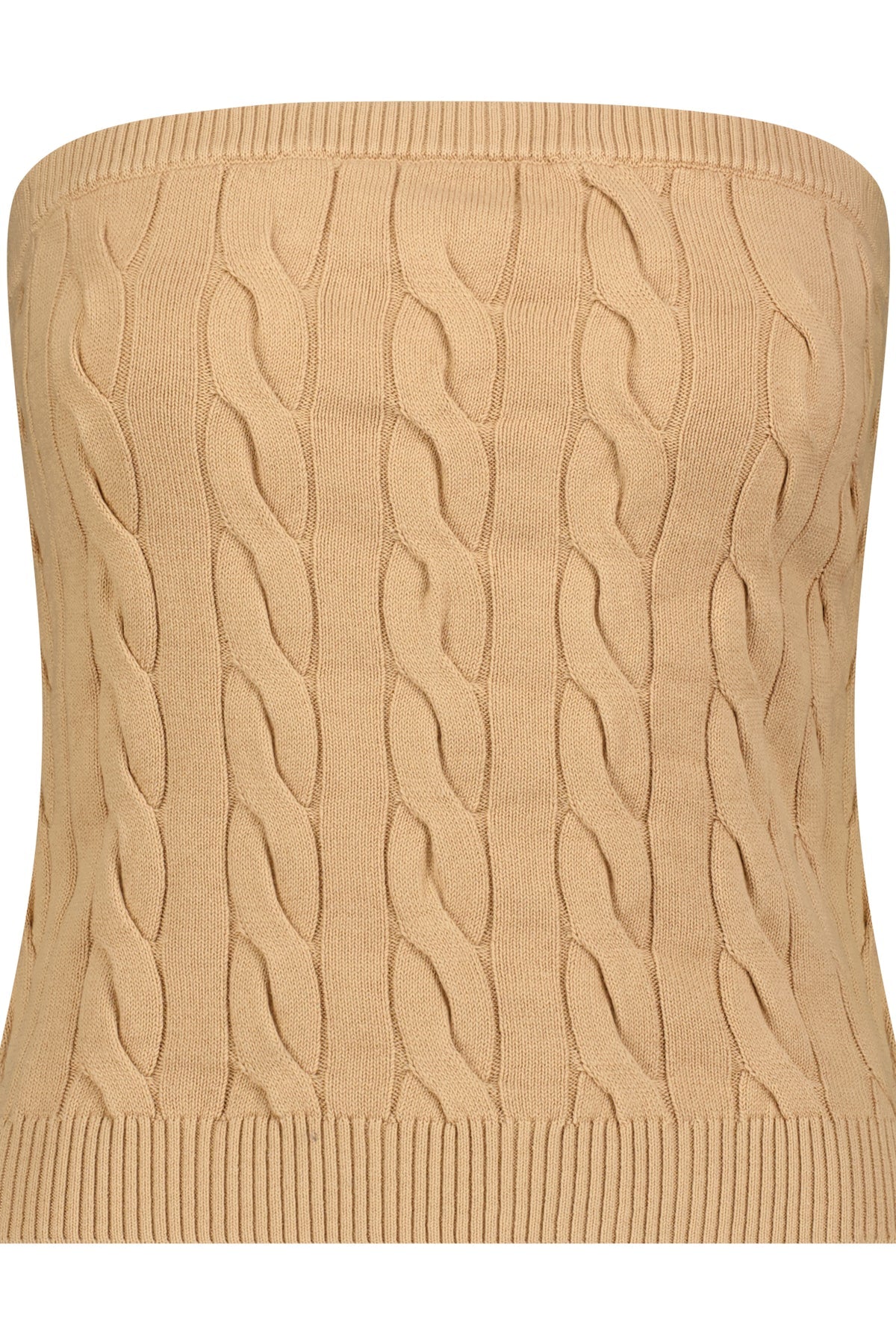 Cotton Cable Strapless Top