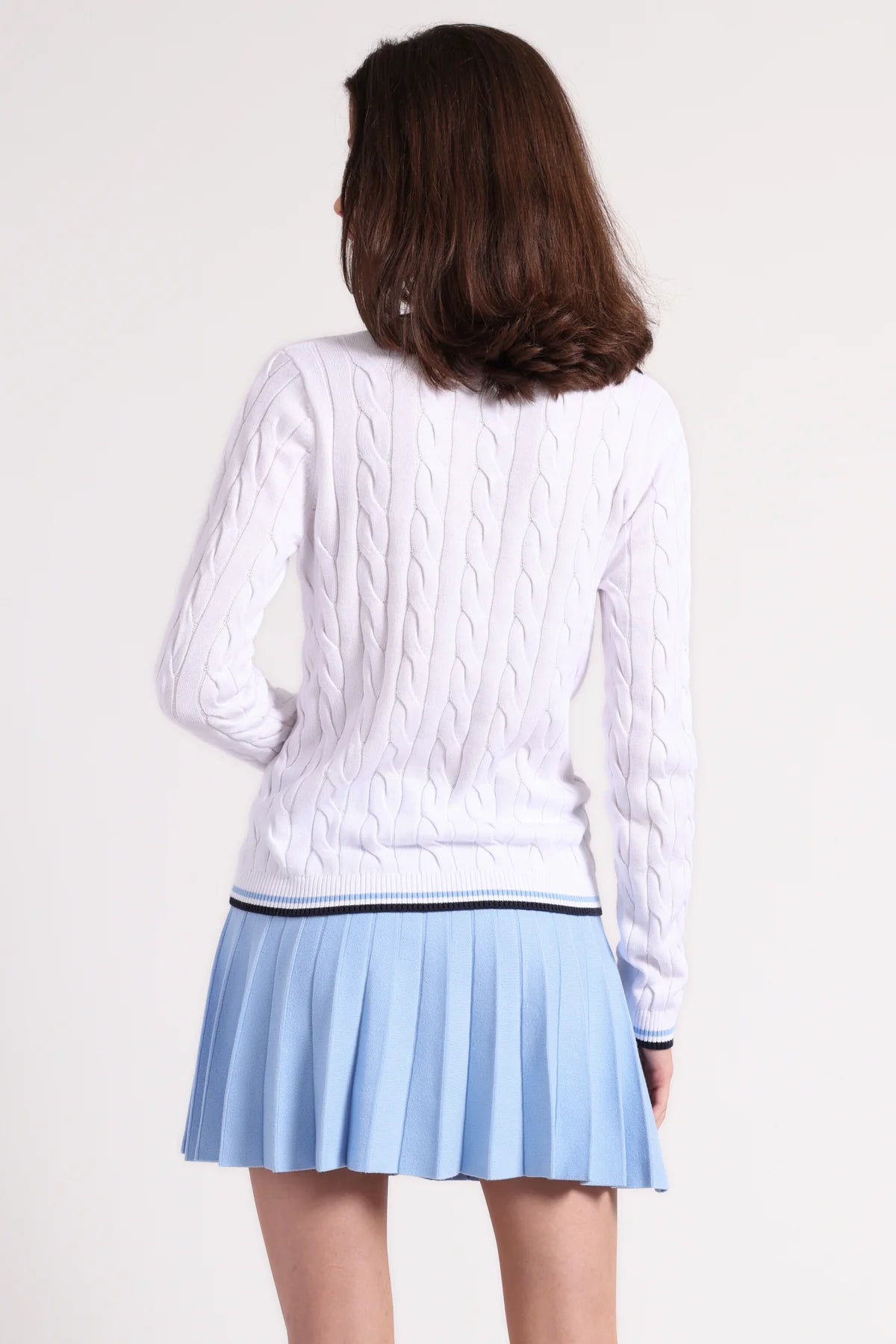 Cotton Cable Sporty Vneck