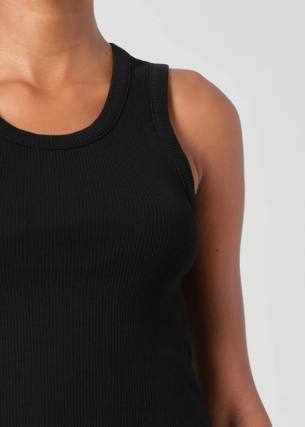 Shrunken Poppy Tank Black