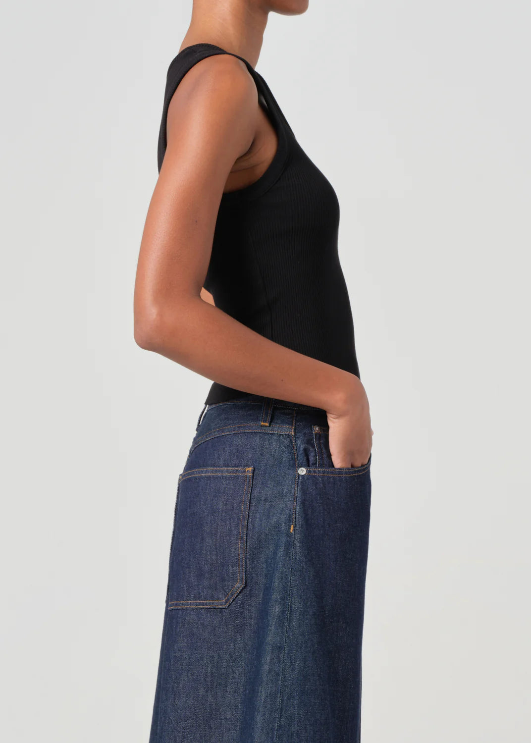 Shrunken Poppy Tank Black