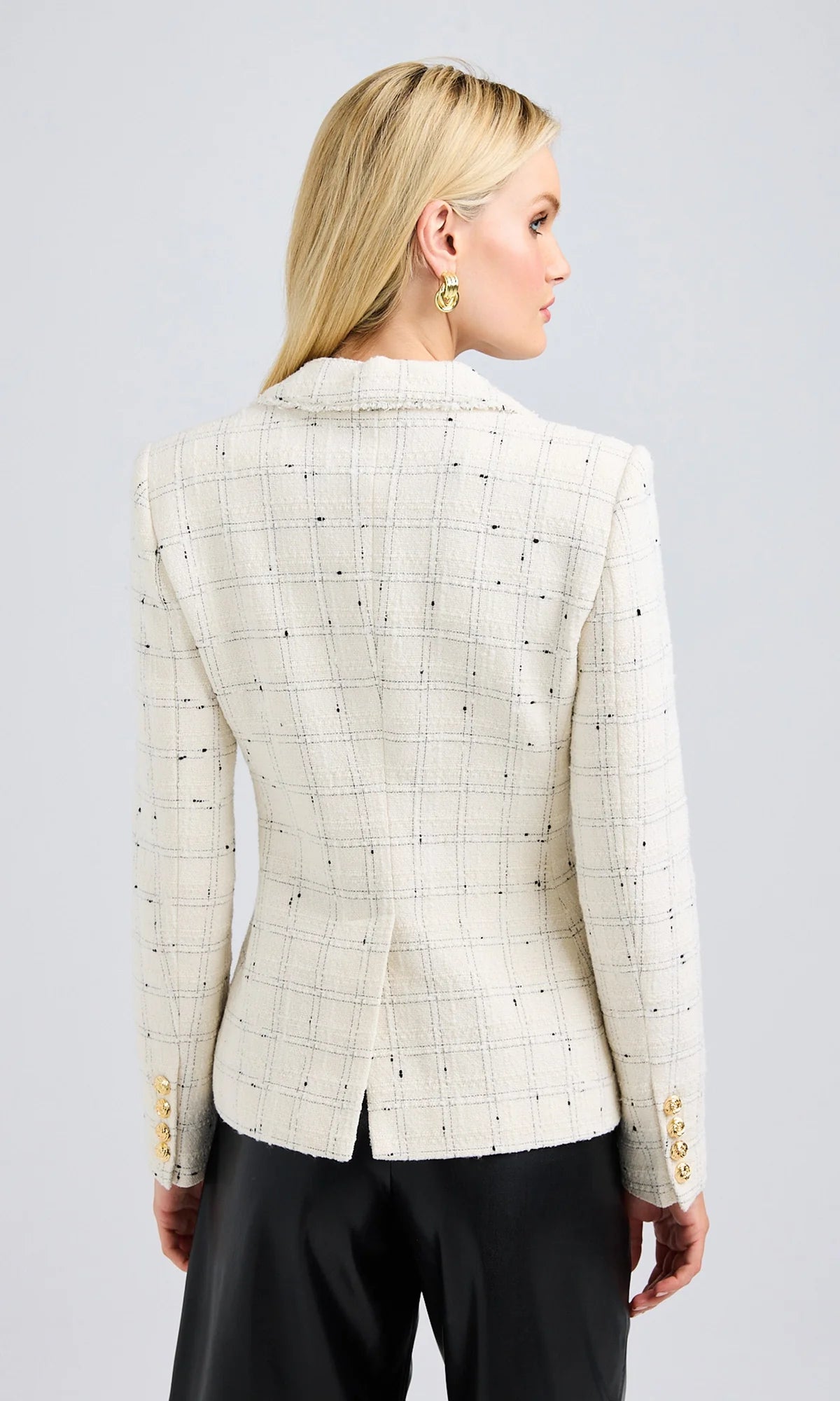 Eliza Windowpane Tweed Blazer