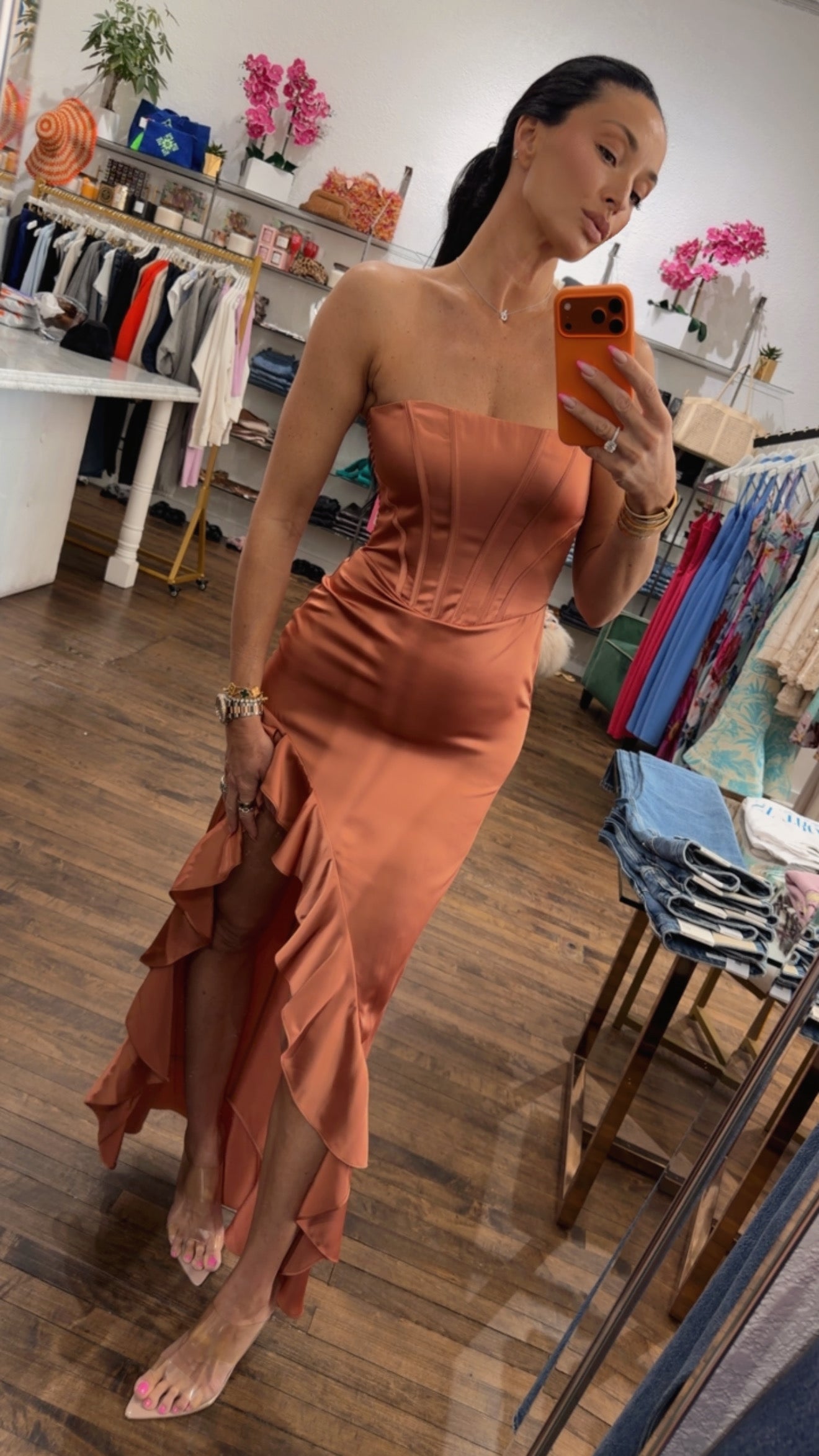 francesca's orange dress Francesca Maxi Dress