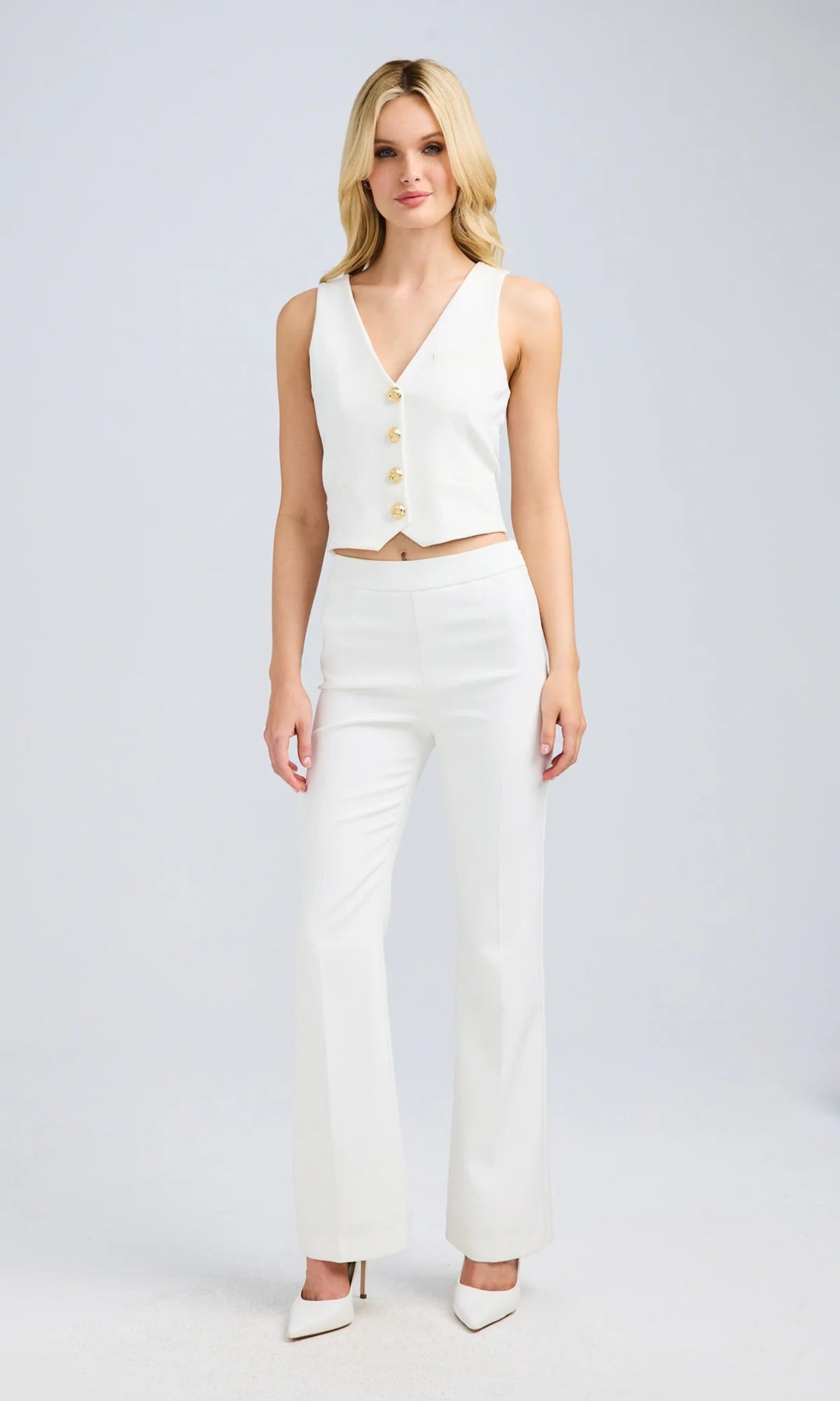 Isadora Crepe Vest White