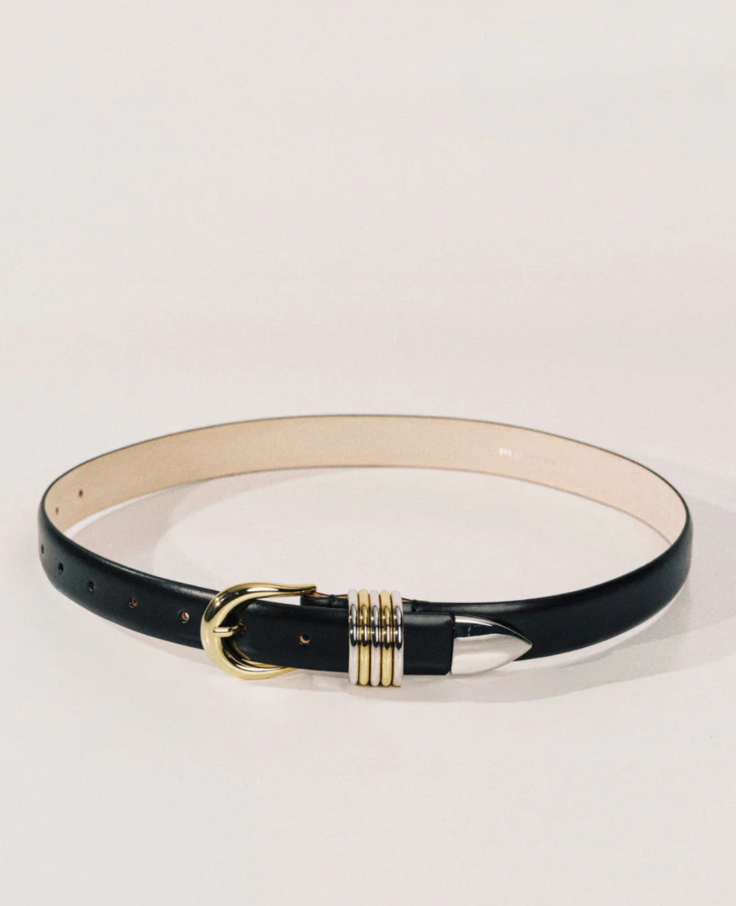 Hollyhock Belt Black Mixed Metal