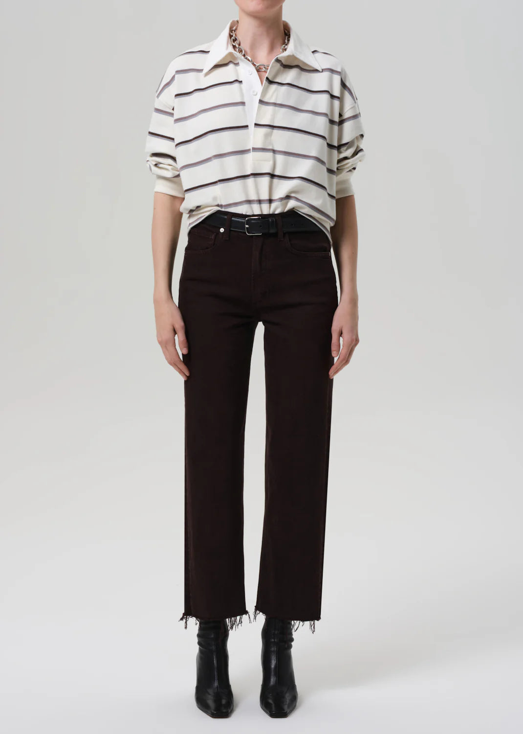 Palma Straight Raw Hem Carob
