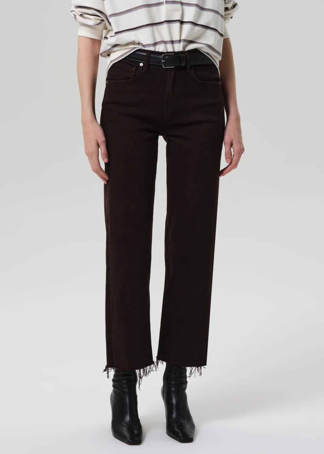 Palma Straight Raw Hem Carob