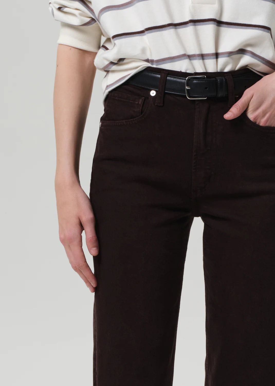 Palma Straight Raw Hem Carob
