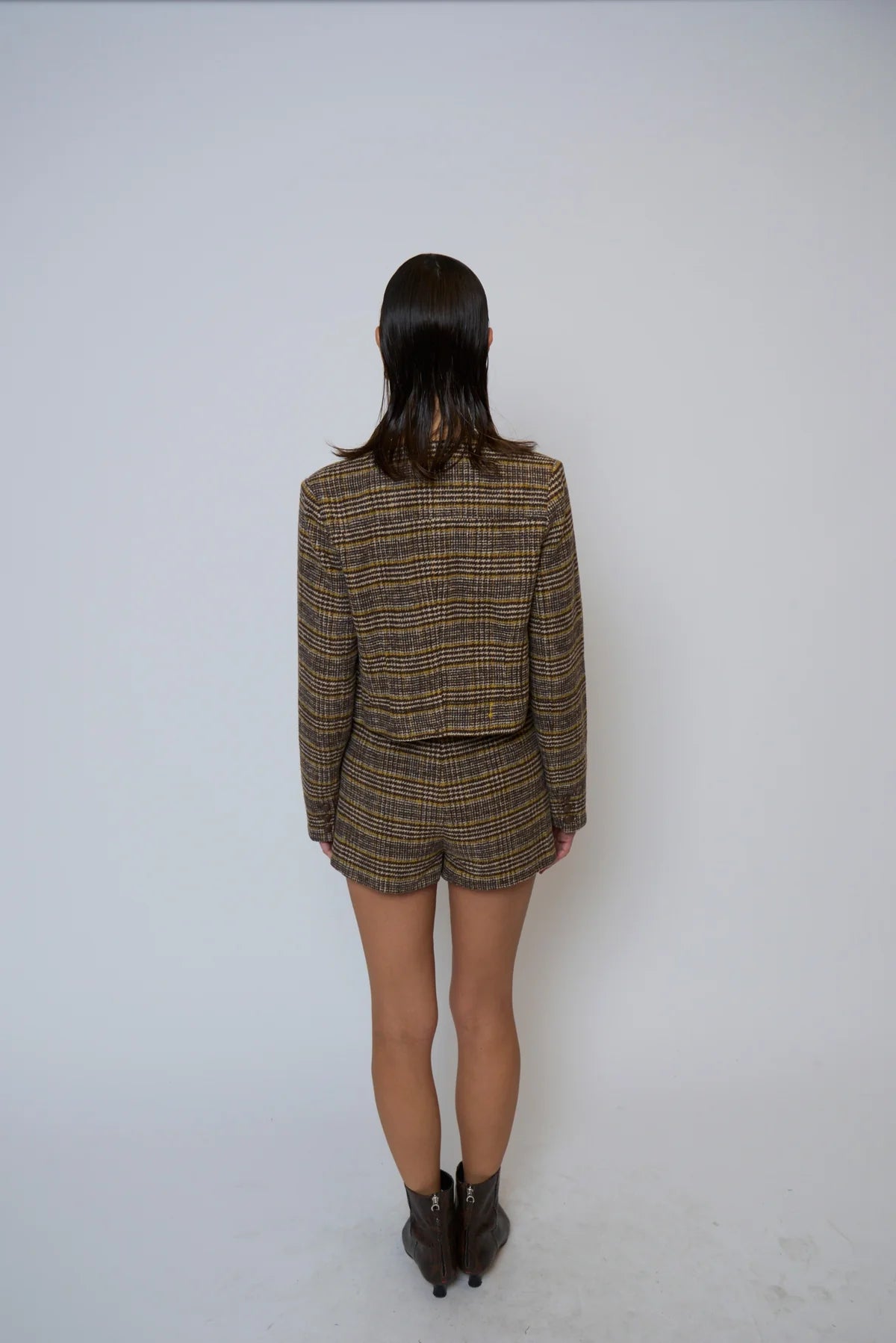 Billie Plaid Jewel Neck Jacket