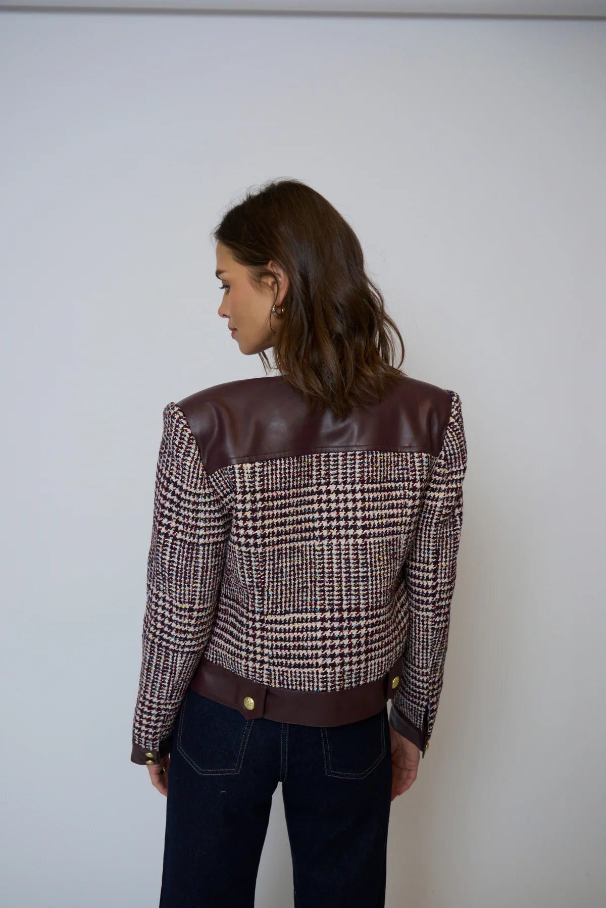 Billie Houndstooth Combo Jacket