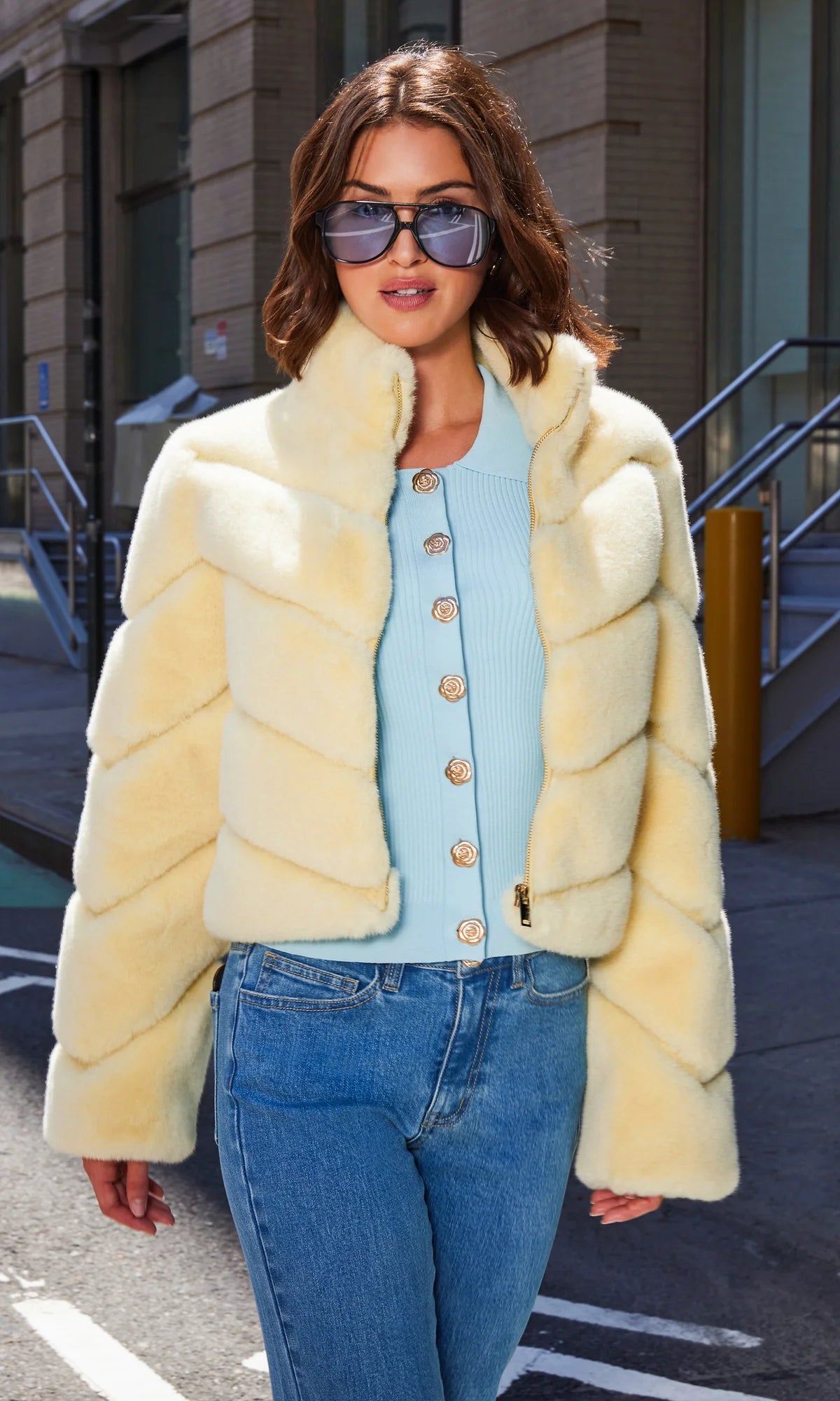 Brianna Faux Fur Jacket Banana
