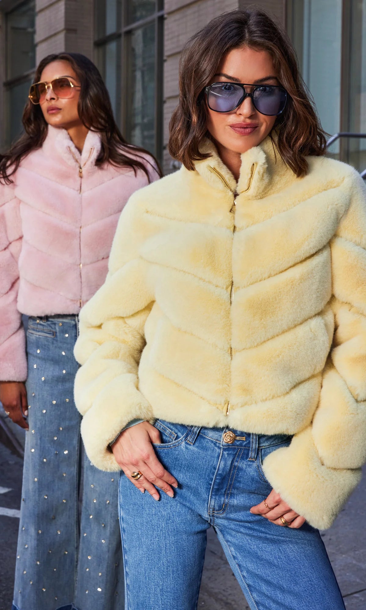 Brianna Faux Fur Jacket Banana