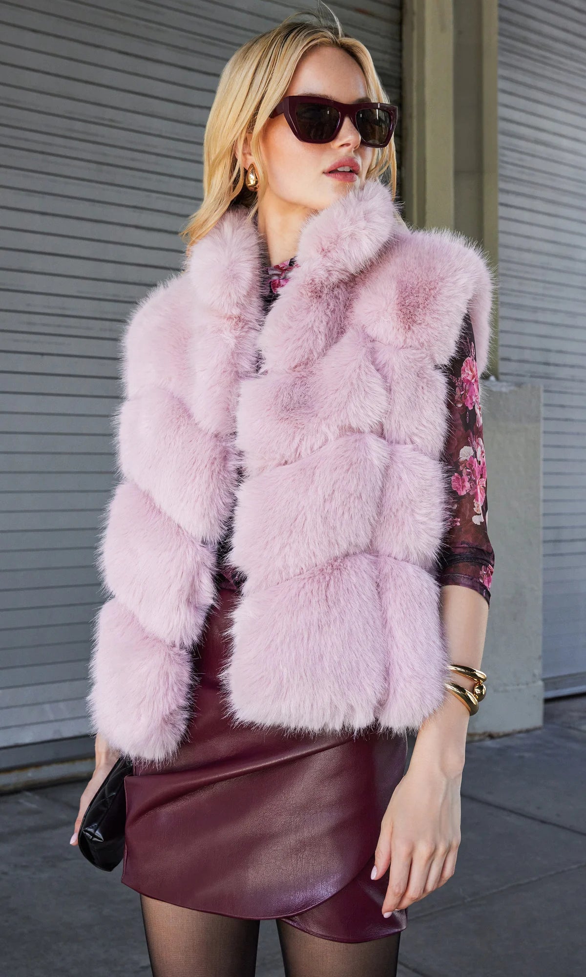 Rosario Faux Fur Vest Ballet Slipper