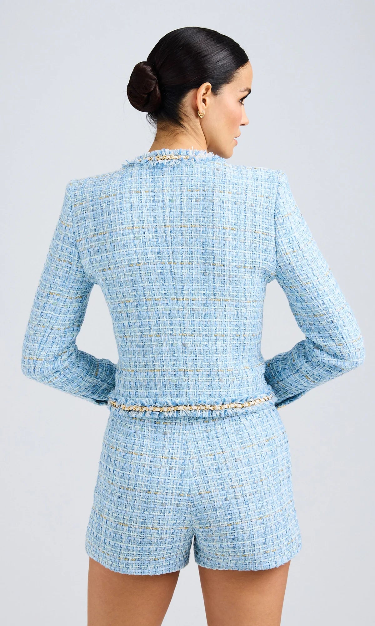 Betsy Buttoned Tweed Blazer
