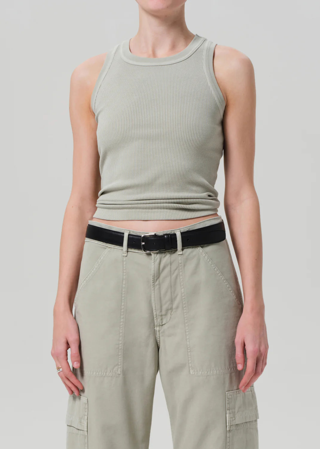 Isabel Ribbed Tank Matcha