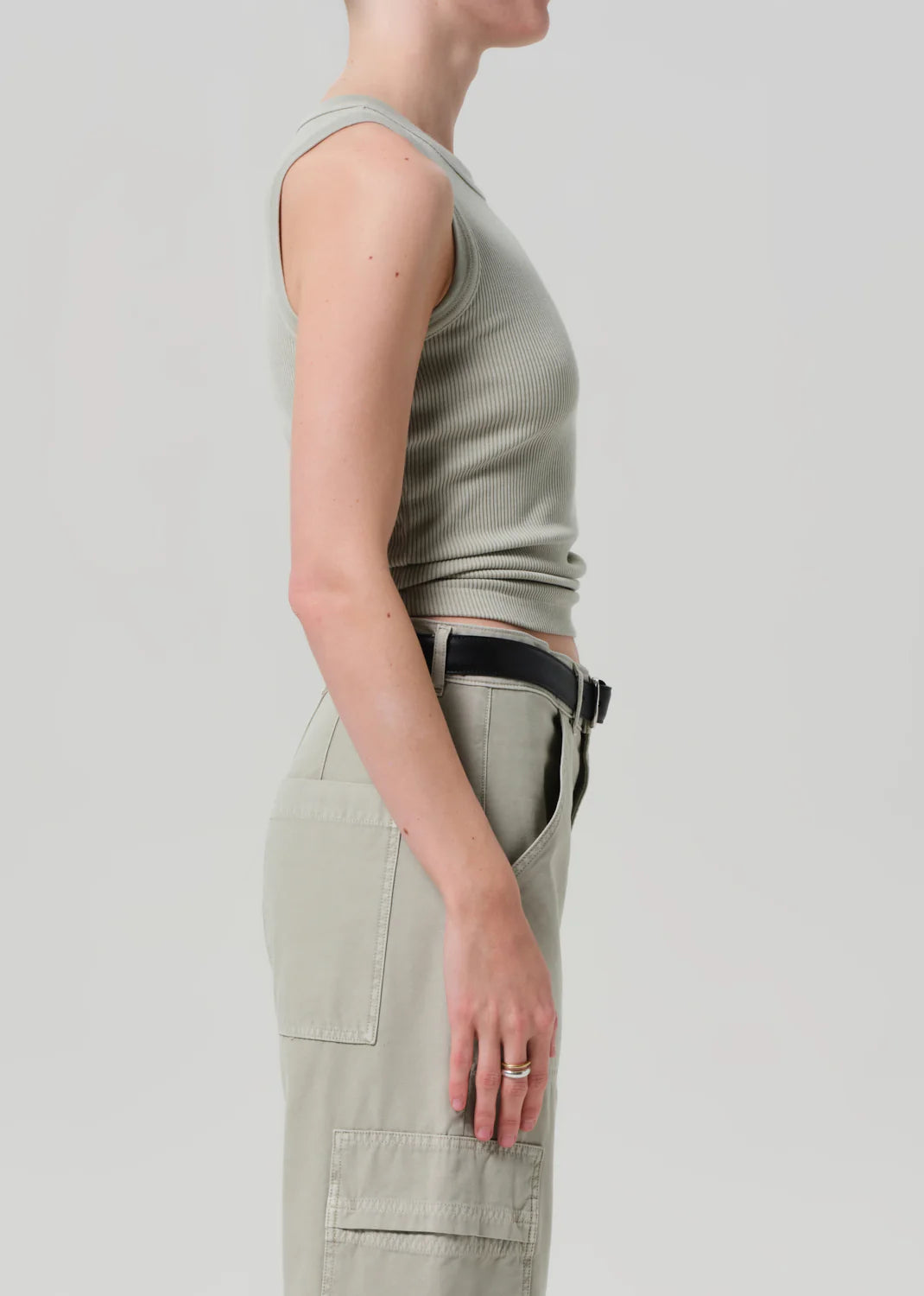Isabel Ribbed Tank Matcha