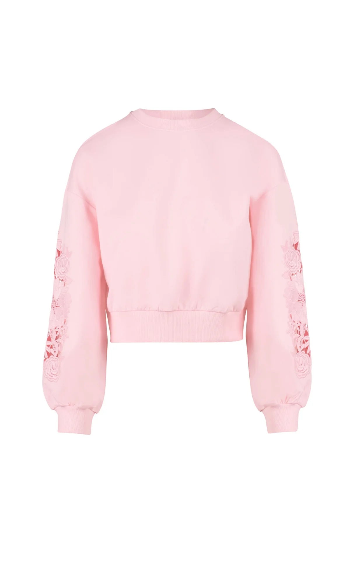 Arabella Lace Combo Sweatshirt Pink