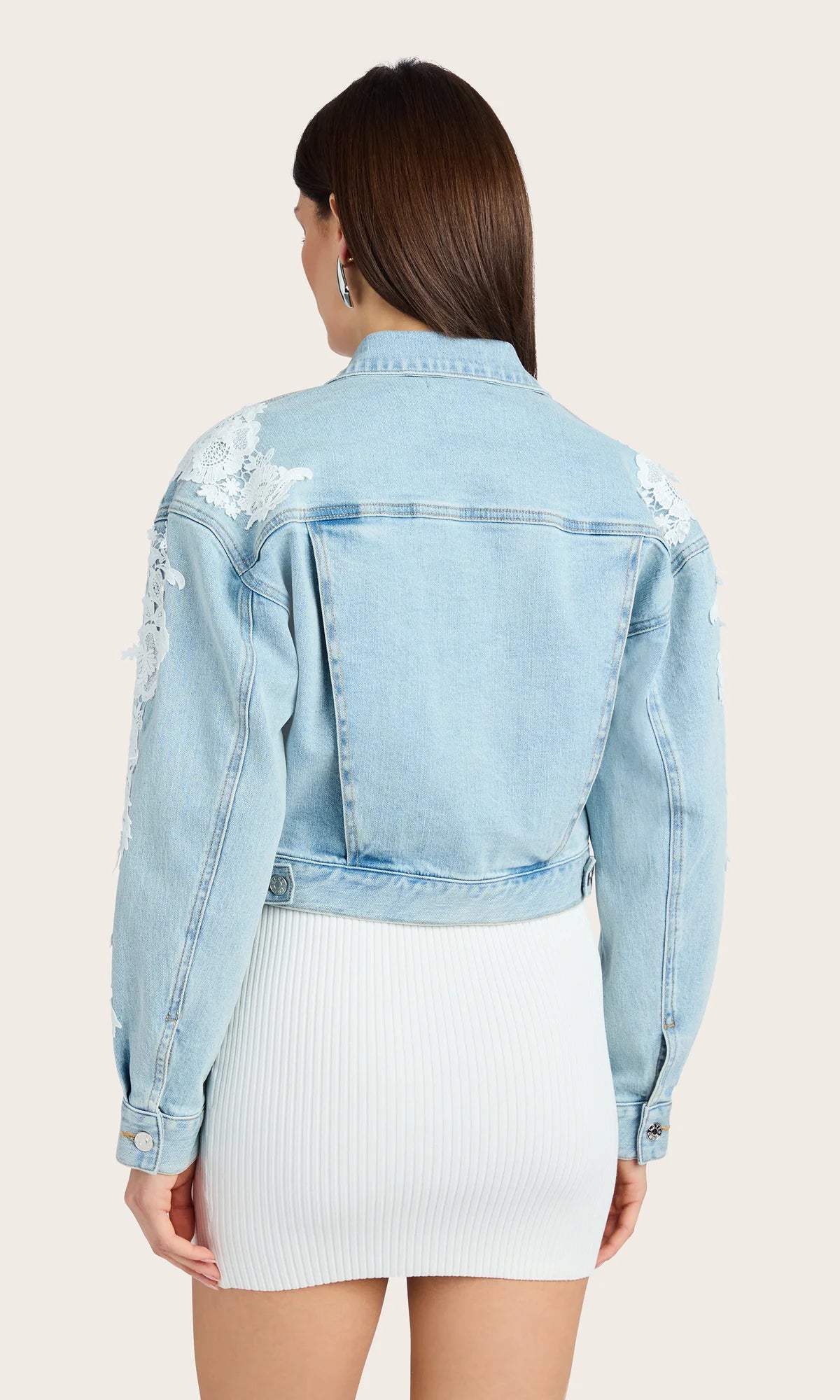 Valex Lace Combo Denim Jacket