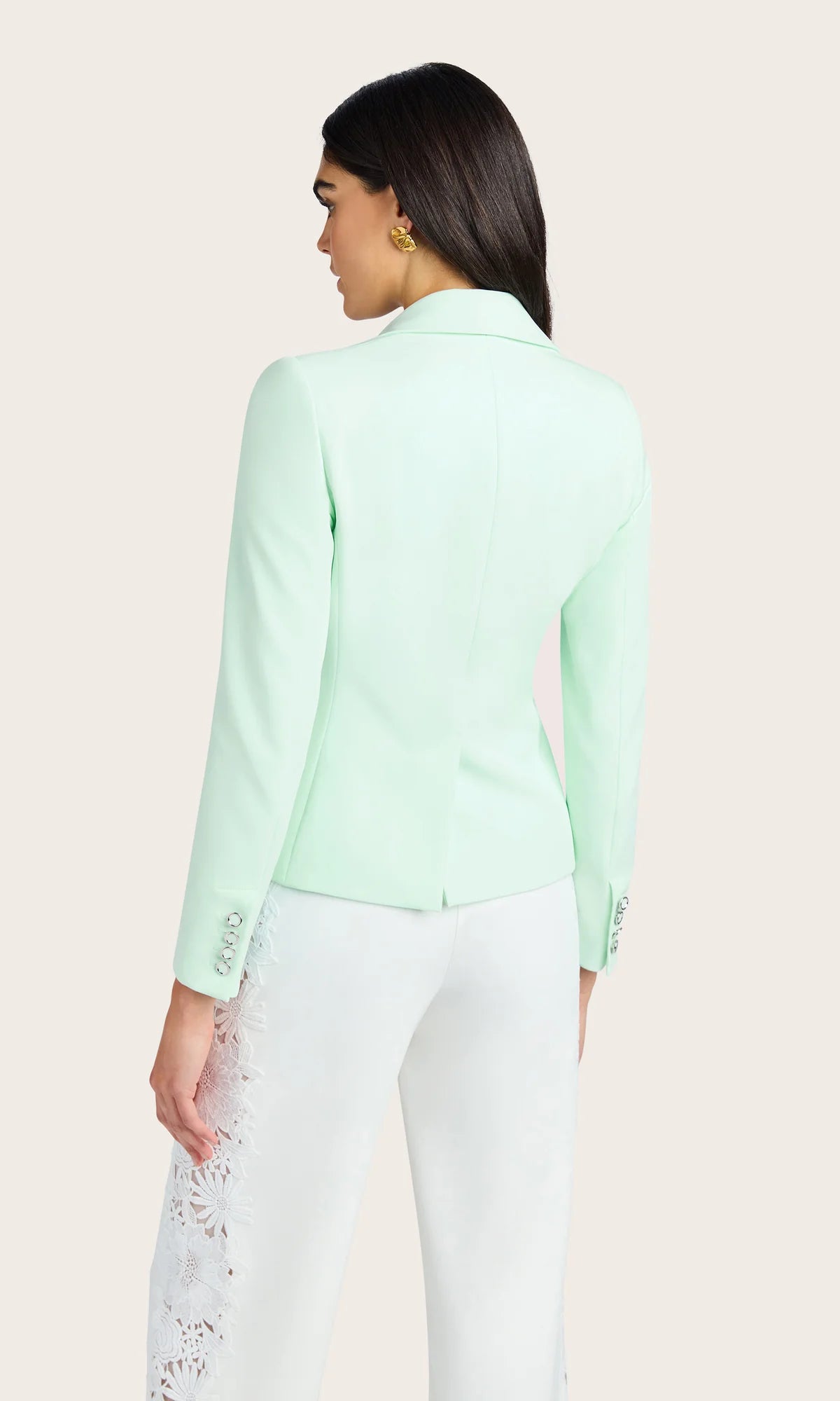 Amelia Crepe Blazer Seafoam