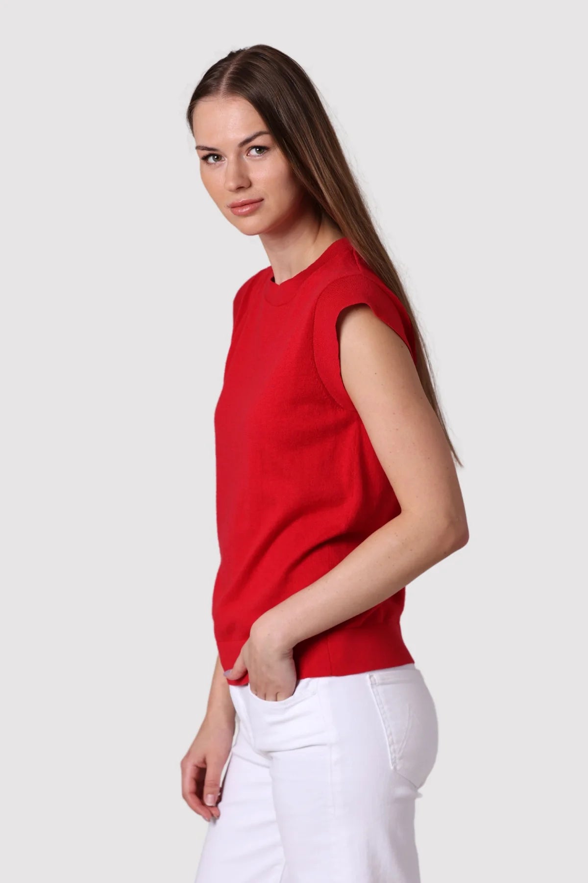 Supima Cotton Cap Sleeve Crew