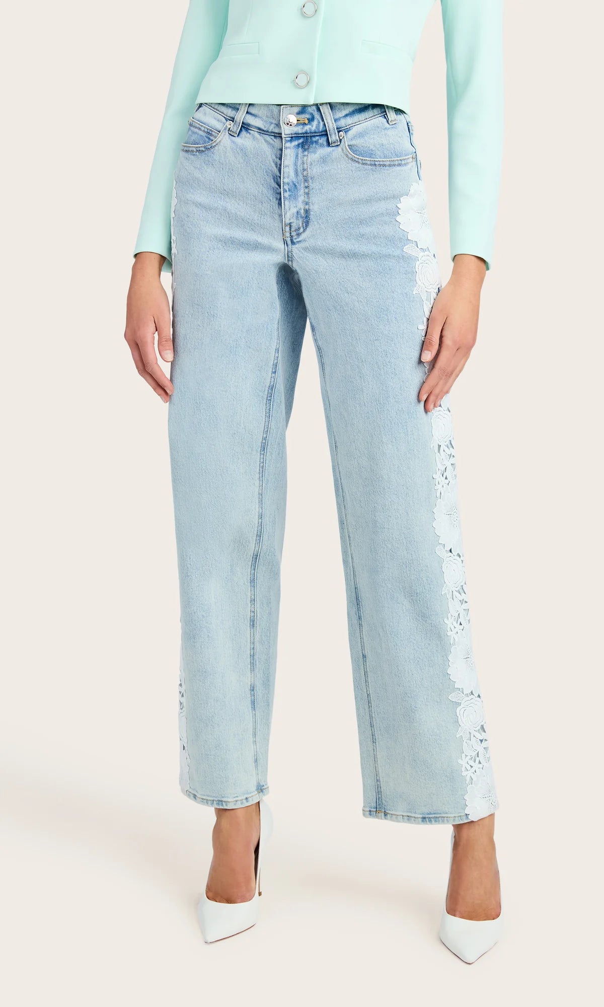 Jethro Lace Combo Denim Pant