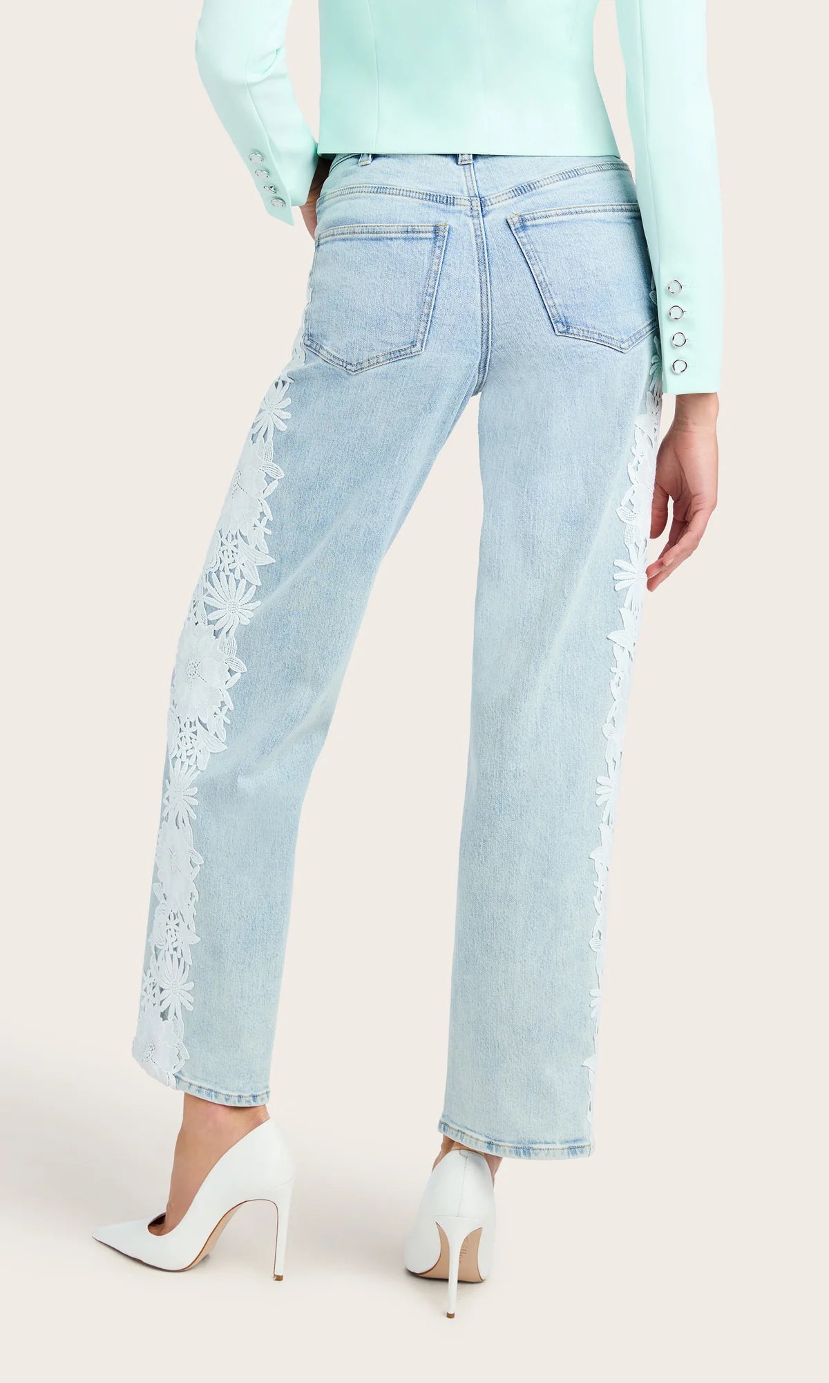 Jethro Lace Combo Denim Pant