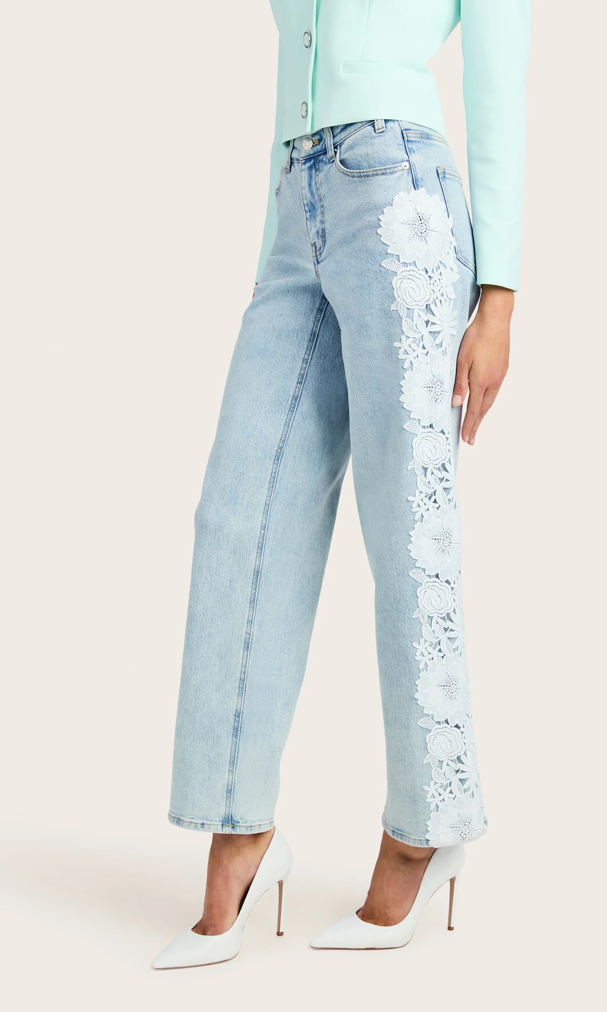 Jethro Lace Combo Denim Pant