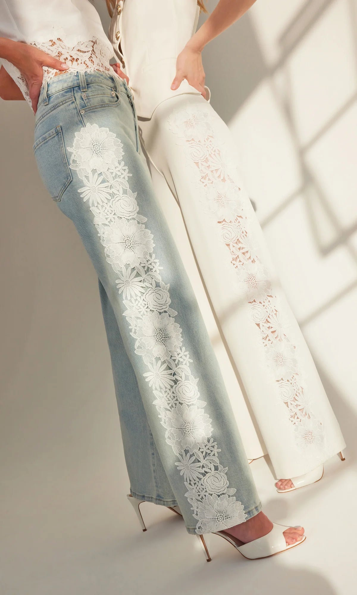 Jethro Lace Combo Denim Pant