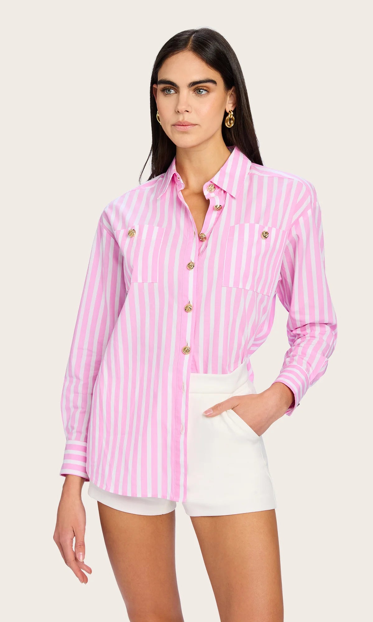 Meggy Wide Stripe Poplin Shirt