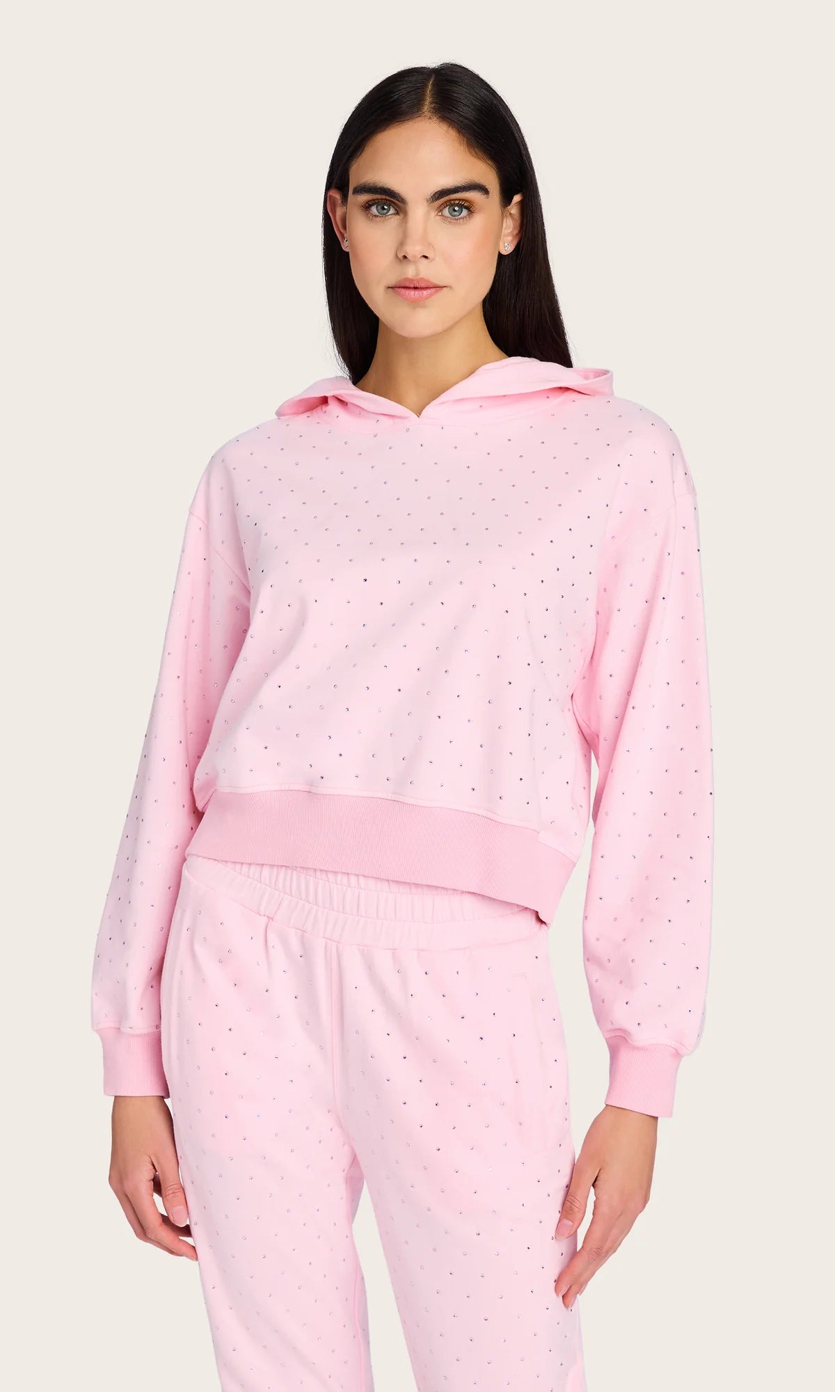 Renae Crystal Hoodie Pink