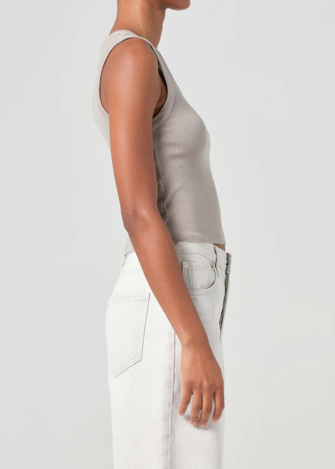 Poppy Shrunken Tank In Drab