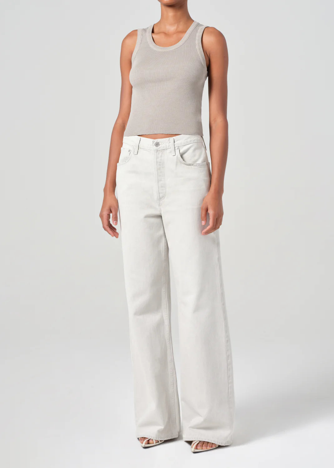 Poppy Shrunken Tank In Drab
