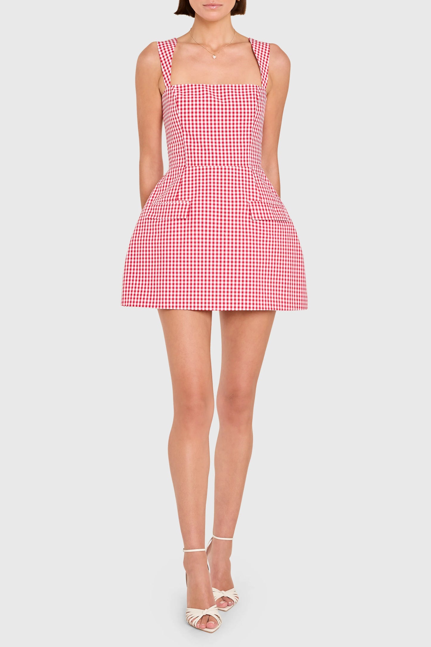 Bethany Skort Romper Red Gingham