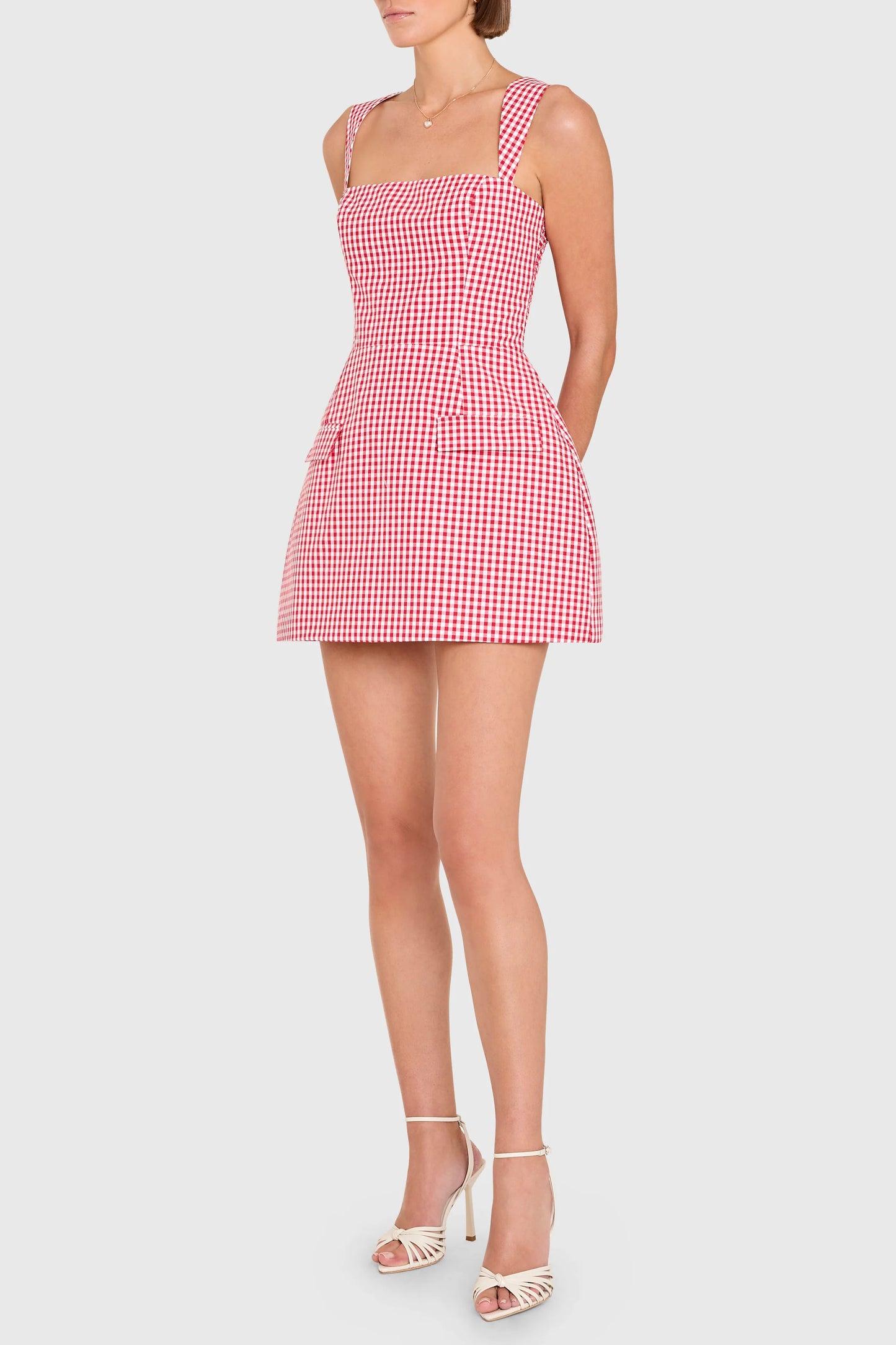 Bethany Skort Romper Red Gingham