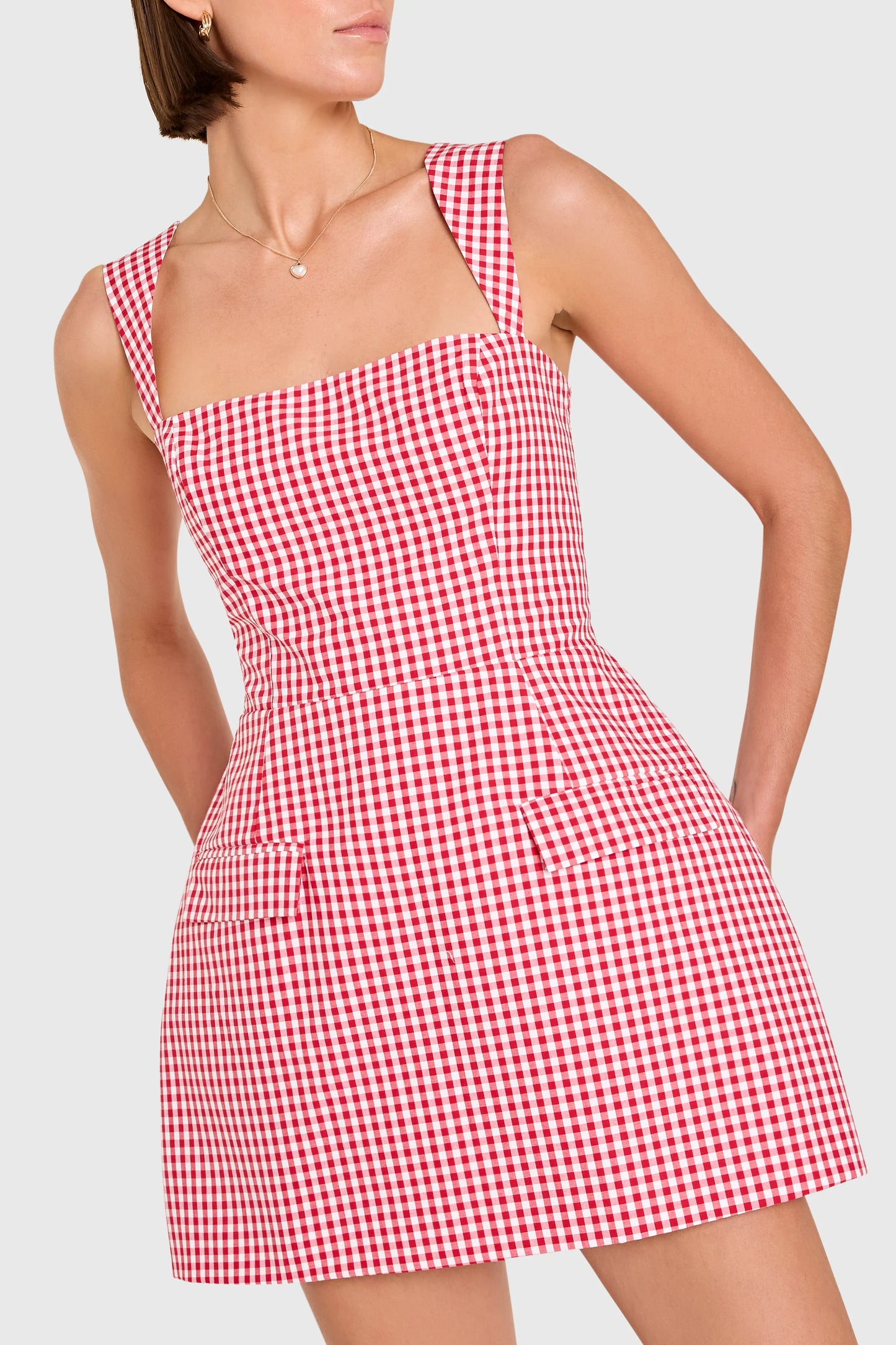 Bethany Skort Romper Red Gingham