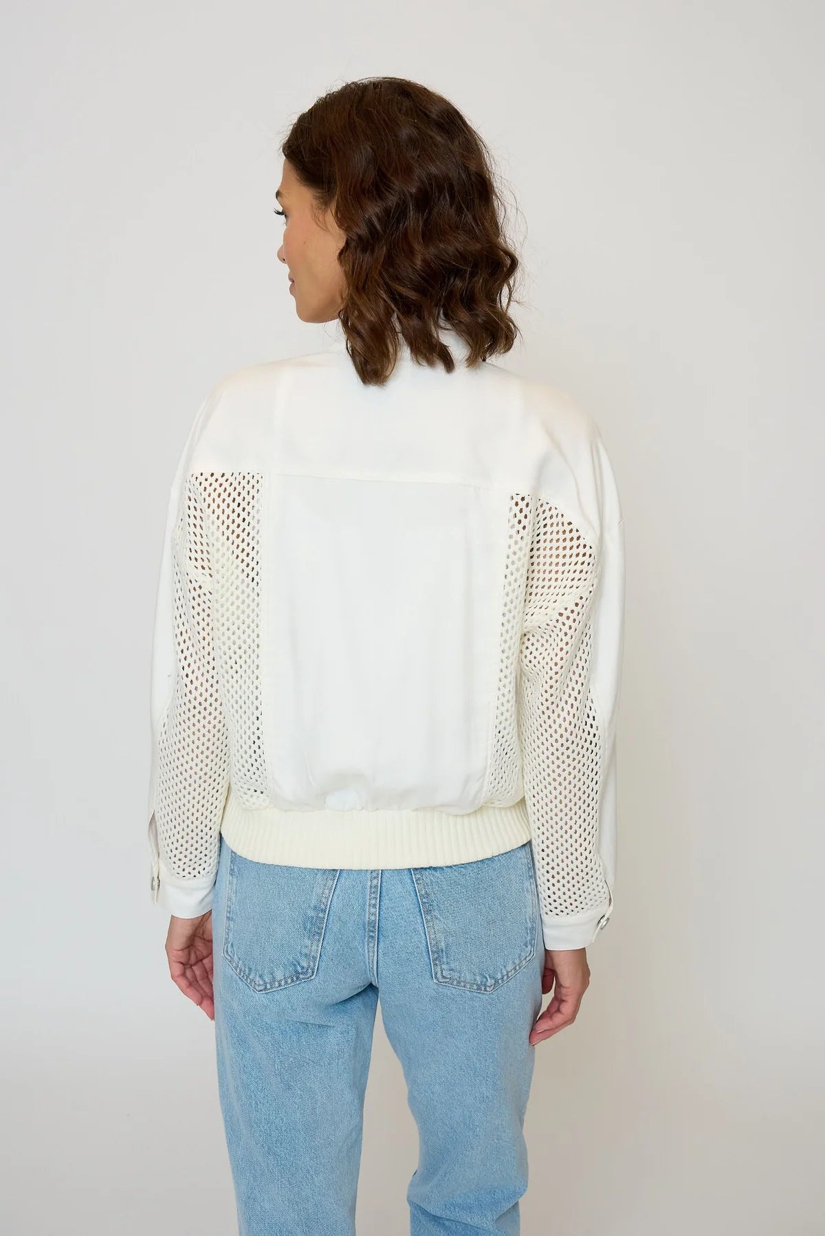 Darcy Mixed Zipup Crop Jacket