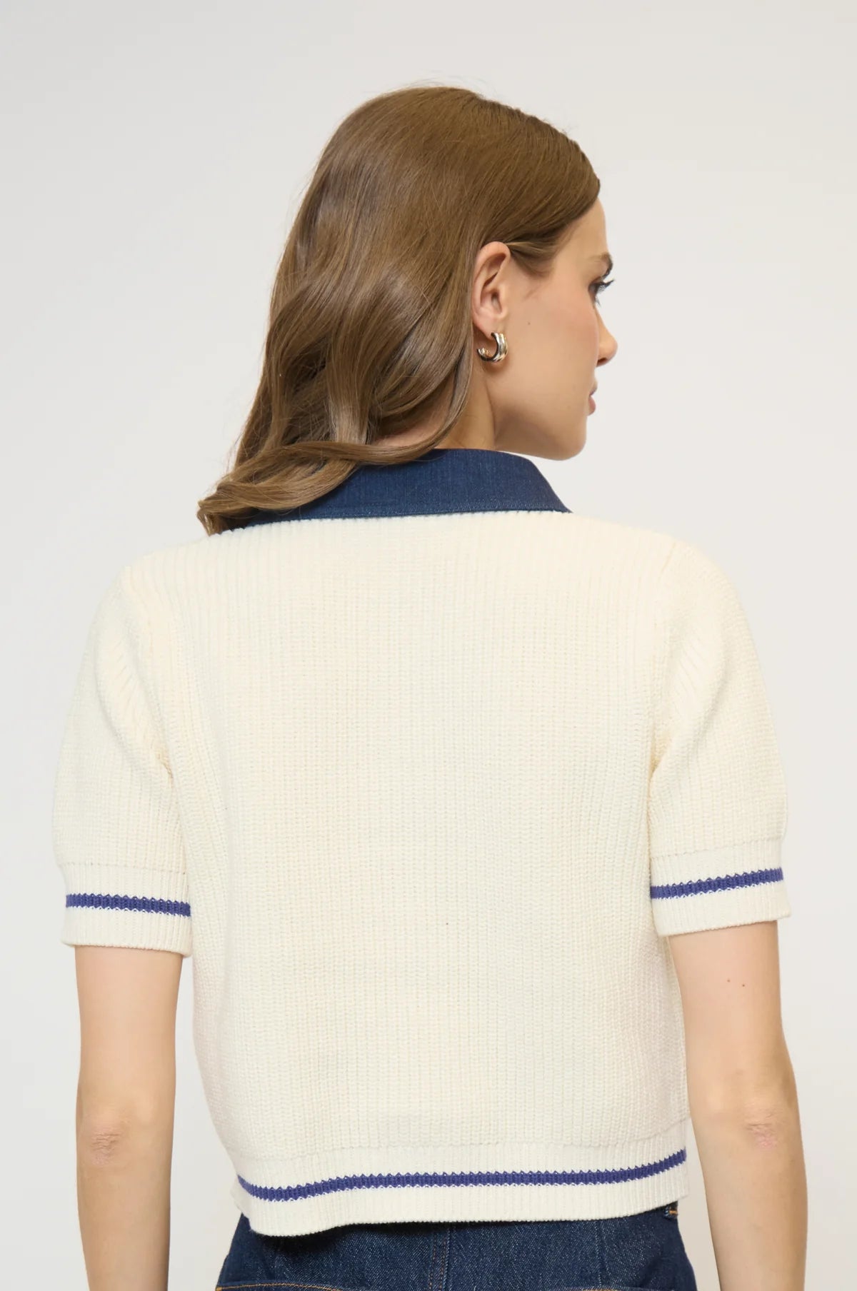 Eden Short Sleeve Denim Collared Polo